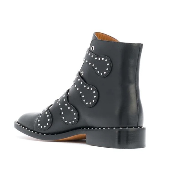 Givency Black Leather Buckle Moto Boots Size 41 EUR Size 11 US - Picture 5 of 10